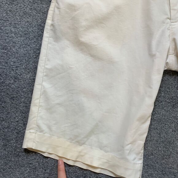 Golfino Shorts Mens 32 Ivory Mid Rise Golf Performance Chino Zip Fly Wicking - Picture 4 of 15